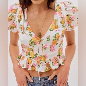 For Love and Lemons Floral Emma Blouse